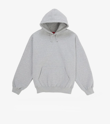Supreme Satin Applique Hooded Sweatshirt (SS26) Heather Grey