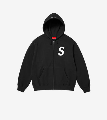Supreme S Logo Zip Up Hooded Sweatshirt (FW25) Black