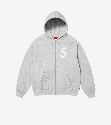 Supreme S Logo Zip Up Hooded Sweatshirt (FW25) Heather Grey