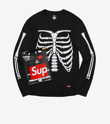 Supreme Hanes Bones Thermal Crew Black (1 Pack) (FW25)