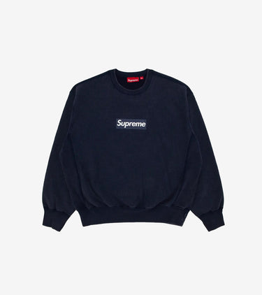 Supreme Washed Box Logo Crewneck Navy