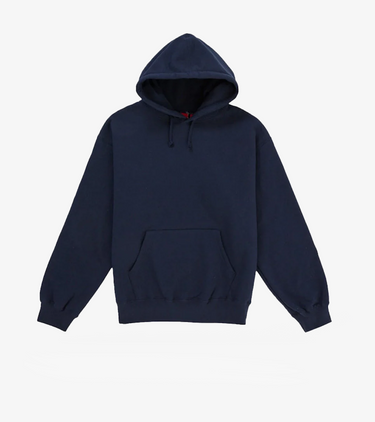 Supreme Satin Applique Hooded Sweatshirt (SS26) Washed Navy