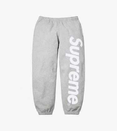 Supreme Satin Appliqué Sweatpant (FW25) Heather Grey