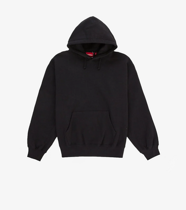 Supreme Satin Appliqué Hooded Sweatshirt (FW25) Black
