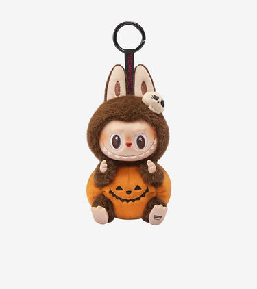 Pop Mart Labubu Happy Halloween Party Series-Sitting Pumpkin Vinyl Plush Pendant