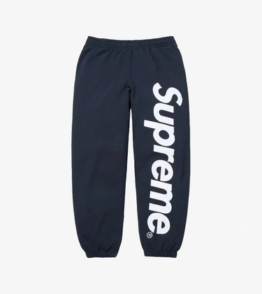 Supreme Satin Applique Sweatpant (SS26) Washed Navy