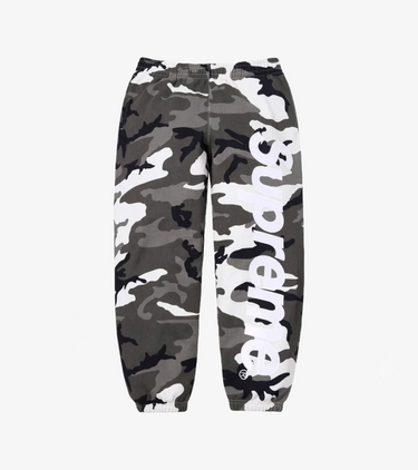Supreme Satin Applique Sweatpant (SS26) Snow Camo