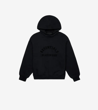 Essentials 'Jet Black' Arch Logo Hoodie