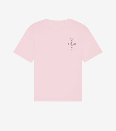 T-shirt dark mocha light pink