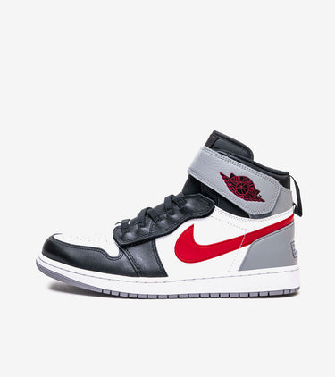 Jordan 1 High FlyEase Black Particle Grey Gym Red