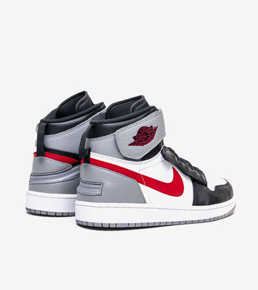 Jordan 1 High FlyEase Black Particle Grey Gym Red